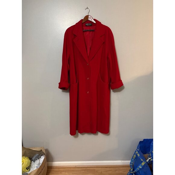 Vintage Russell Scott Red Wool Blend Coat Made In USA - Picture 1 of 6